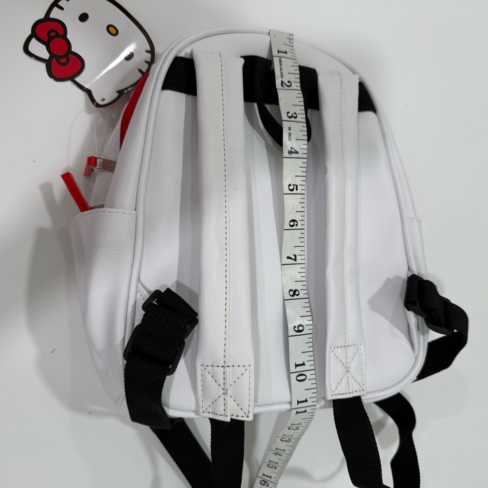 Hello Kitty White and Red Mini Backpack with Bow Accent with Coin Purse Kawaii - Picture 4 of 9